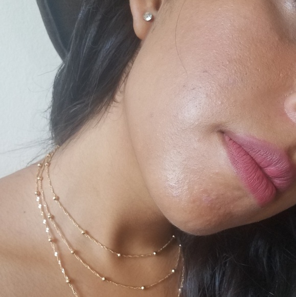 THREE LAYER SILVER CHAIN NECKLACE AND EARRINGS - Picture 4 of 5